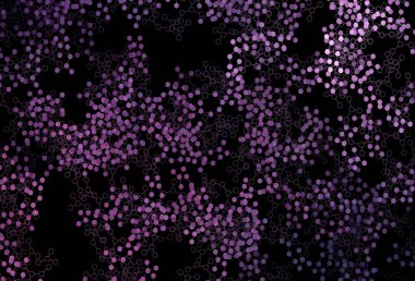 Koyu mor, yapay zeka ağlı pembe vektör deseni. Yapay zeka bağlantılarıyla basit bir şekilde renkli tasarım. Bilim için desen, geleceksel tasarımlar..