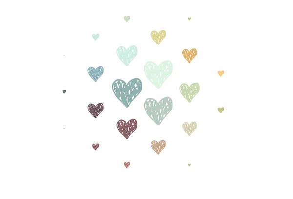 Φωτεινό Πολύχρωμο Διανυσματικό Σκηνικό Γλυκές Καρδιές Όμορφες Αφηρημένες Καρδιές Πολύχρωμο — Διανυσματικό Αρχείο