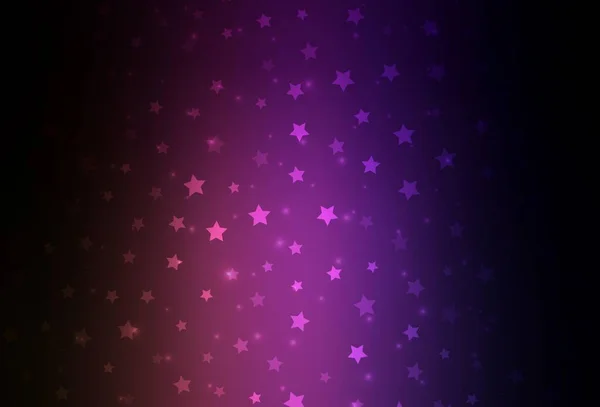 Темно Фиолетовый Розовый Векторный Фон Хмельными Снежинками Звездами Блестящие Абстрактные — стоковый вектор