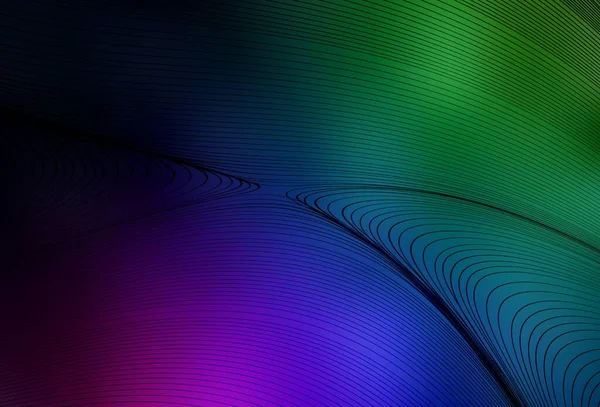 曲線付きダークマルチカラーベクトルレイアウト バンディラインを備えたモダンなグラデーション抽象イラスト あなたのアイデアのサンプル — ストックベクタ