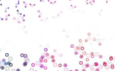 Dairesel açık pembe vektör şablonu. Bulanık yağmur damlaları olan soyut bir çizim. Marka kitabınız için yeni şablon.