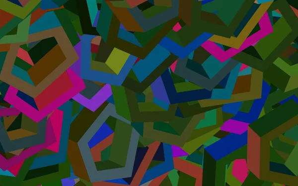 Dark Pink Green Vector Background Hexagons Illustration Colored Hexagons Blur — Stock Vector