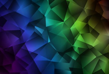 Koyu mavi, yeşil vektör soyut mozaik arka plan. Çokgen tarzda tamamen yeni bir renk çizimi. Dizaynınız için üçgen desen.