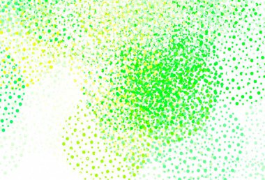 Açık yeşil, baloncuklu kırmızı vektör arka planı. Parlak renkli soyut çemberlerin olduğu bir resim. Duvar kağıtlarının dokusu için desen.