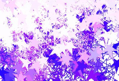 Noel yıldızlı açık kırmızı vektör deseni. Yıldızlı modern geometrik soyut çizim. Kozmik arkaplanlar için şablon.