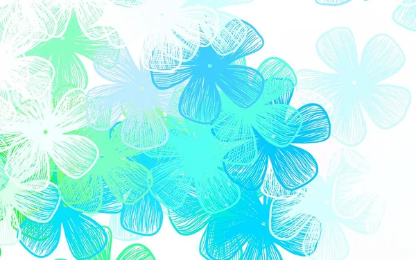 Bleu Clair Vert Vecteur Élégant Papier Peint Avec Des Fleurs — Image vectorielle