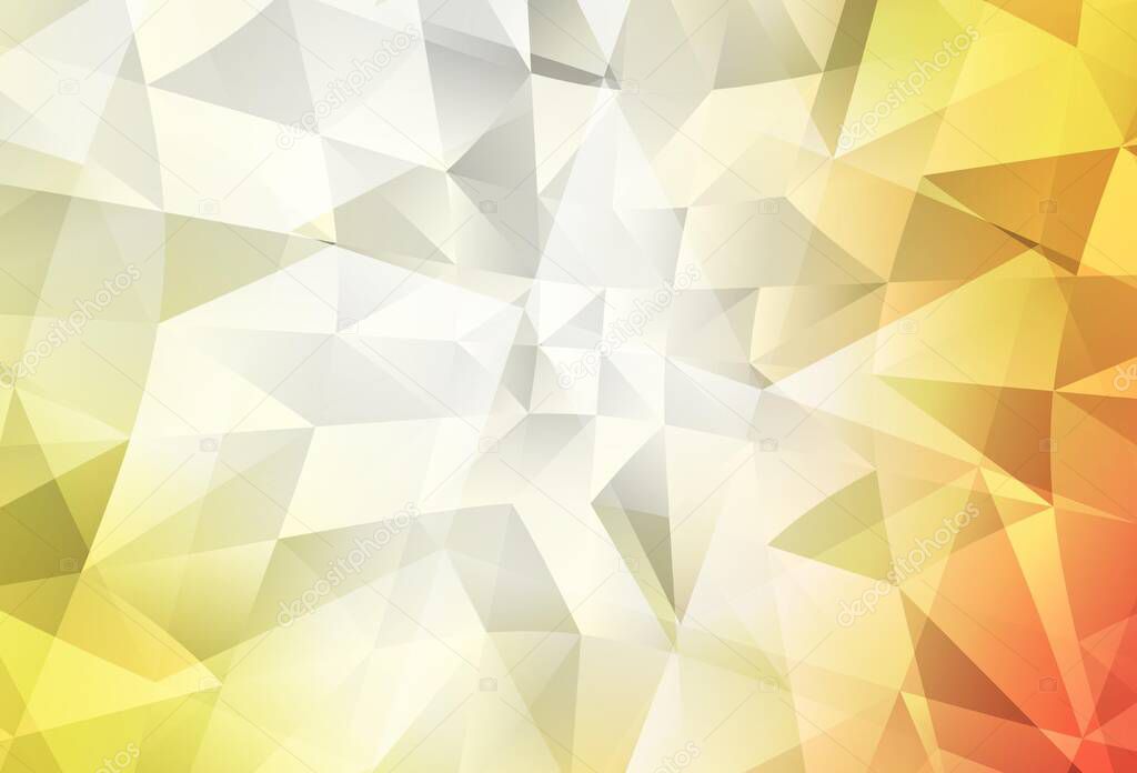 Light Red, Yellow vector gradient triangles texture. Colorful abstract illustration with triangles. New template for your brand book.