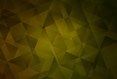 Koyu yeşil, sarı vektör çokgen çizimi. Çokgen soyut çizim ve gradyan. Bir markanın arkaplanı için desen.