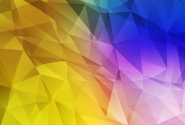 Koyu pembe, sarı vektör soyut çokgen şablon. Gradyanı olan üçgen geometrik örnek. Web siteniz için yeni bir doku.