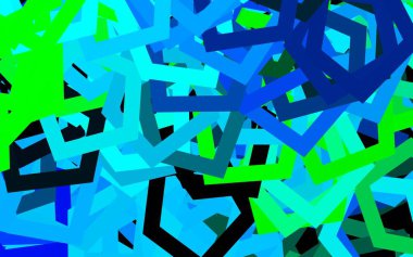 Koyu mavi, altıgenli yeşil vektör arkaplanı. Renkli altıgenli bulanık arkaplan. Reklamlar, broşürler için desen.