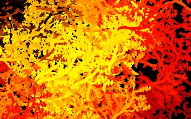 Koyu turuncu vektör şekilli ağaçlar, dallar. Eğimli soyut renkli ağaçlar. Duvar kağıdı tasarımınız için yeni bir doku.