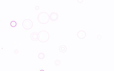 Disklerle açık mor vektör dokusu. Parlak renkli soyut çemberlerin olduğu bir resim. Reklamlar, broşürler için desen.