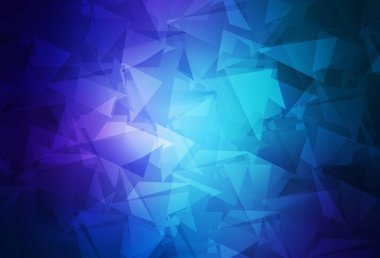 Koyu mavi vektör çokgen şablon. Zarif üçgenleri olan soyut çizimler. Broşürünüz için yepyeni bir tasarım..