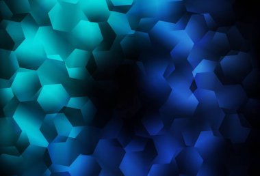 Koyu mavi üçgen mozaik doku. Gradyanı olan zarif parlak çokgen çizimi. Pankartın için tamamen yeni bir şablon.