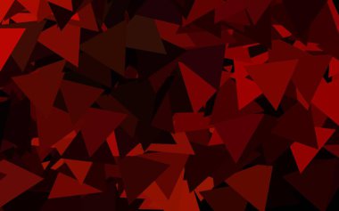 Koyu yeşil, kırmızı vektör arka plan ve çokgen tarzı. Üçgen şekilli ışıltılı soyut çizimler. Duvar kağıtları için zarif tasarım.