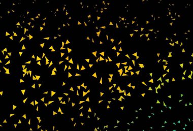 Koyu yeşil, sarı vektör arkaplan, çizgiler, üçgenler. Soyut arkaplanda renkli eğimli üçgenler. Kartvizitiniz için modern tasarım.