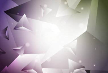 Açık pembe, yeşil vektör çokgen desen. Üçgenli modern soyut çizim. Dizaynınız için üçgen desen.