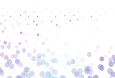 Açık mavi, diskli kırmızı vektör dokusu. Bulanık dekoratif tasarım baloncuklu soyut tarzda. Duvar kağıtlarının dokusu için desen.