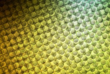 Koyu yeşil, daire şekilli sarı vektör düzeni. Renkli su damlaları olan modern soyut çizimler. Fütürist reklamlar ve kitapçıklar için şablon.