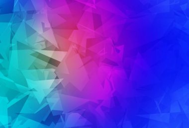 Açık mavi, kırmızı vektör deseni ve rastgele çokgonallar. Modern tarzda değişen renkli kaotik formlar. Kartvizitiniz için modern tasarım.