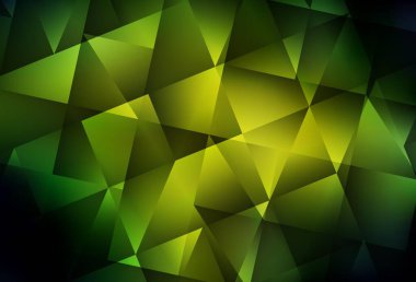 Koyu yeşil, sarı vektör üçgen arkaplan. Origami stilinde gradyan ile yaratıcı geometrik illüstrasyon. Arkaplanlarınız için desenli desen.