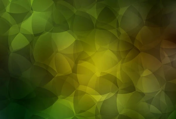 Modèle Mosaïque Triangle Vectoriel Vert Foncé Jaune Illustration Géométrique Créative — Image vectorielle