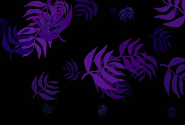 Темно Фиолетовый Розовый Вектор Листьями Новая Красочная Иллюстрация Стиле Каракулей — стоковый вектор