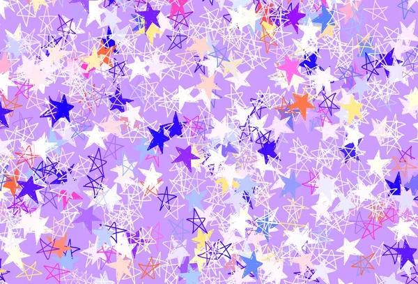 Light Pink Yellow Vector Template Sky Stars Glitter Abstract Illustration — Stock Vector