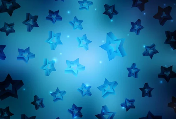 Yılbaşı Yıldızlı Açık Mavi Vektör Deseni Yıldızlı Parlak Renkli Illüstrasyon — Stok Vektör