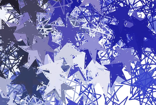Светло Фиолетовая Векторная Компоновка Яркими Звездами Сияющая Цветная Иллюстрация Звездами — стоковый вектор