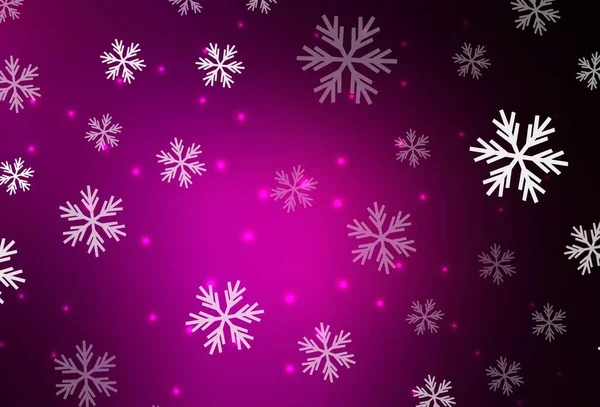 Padrão Vetor Rosa Escuro Com Flocos Neve Natal Estrelas Design — Vetor de Stock