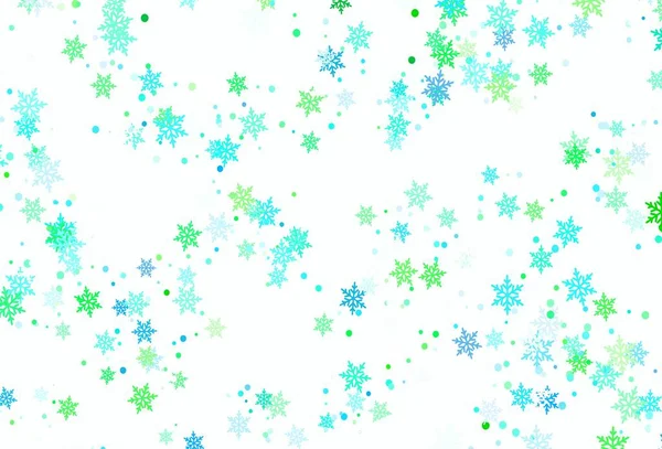 Ανοιχτό Μπλε Πράσινο Διανυσματική Υφή Χρωματιστές Νιφάδες Χιονιού Σύγχρονη Γεωμετρική — Διανυσματικό Αρχείο