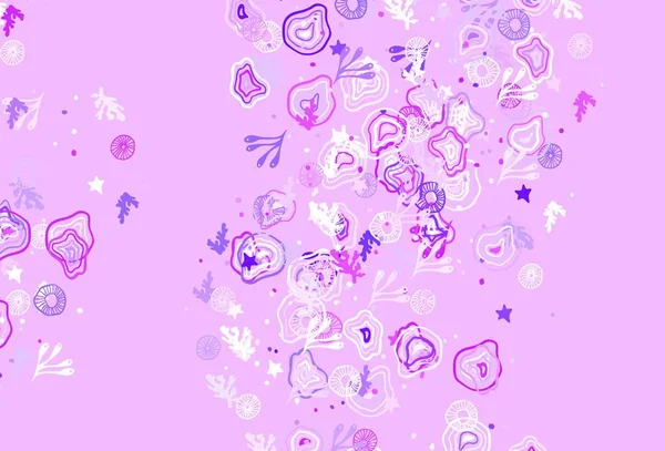 Светло Фиолетовая Розовая Векторная Текстура Различными Формами Простая Красочная Иллюстрация — стоковый вектор
