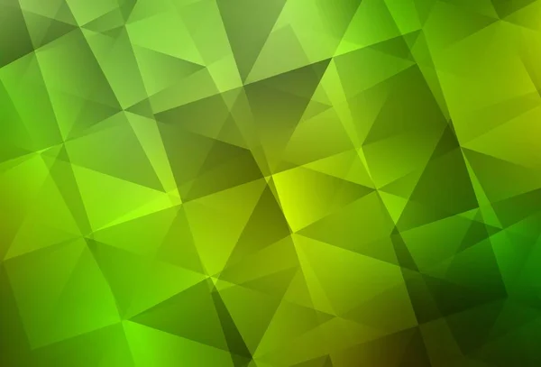 Светло Зеленый Желтый Фон Сияющая Многоугольная Иллюстрация Состоящая Треугольников Шаблон — стоковый вектор