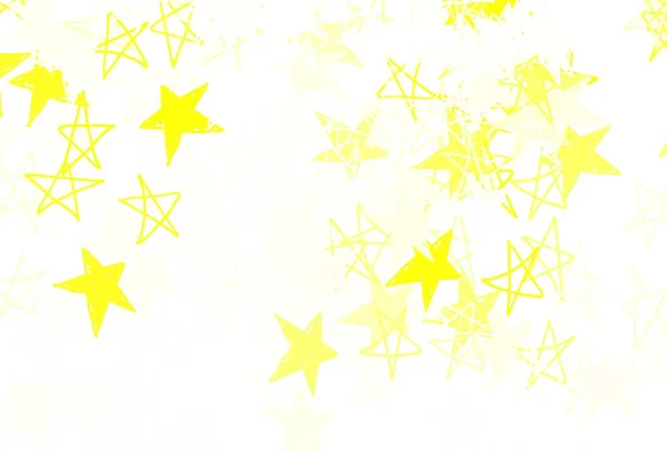 Светло Желтый Векторный Узор Звездами Сияющая Цветная Иллюстрация Звездами Шаблон — стоковый вектор