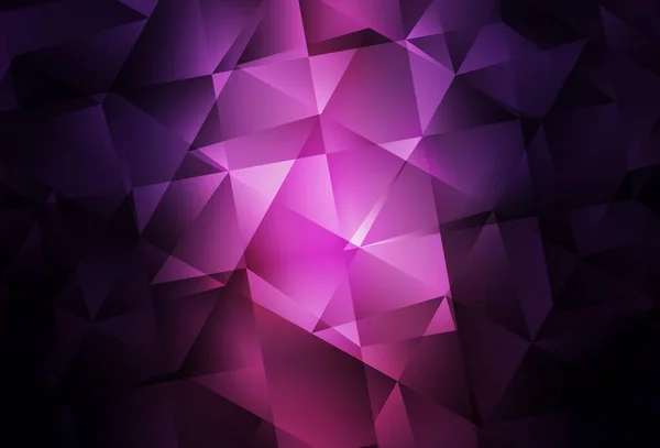 Текстура Векторных Треугольников Темно Розового Цвета Элегантная Яркая Полигональная Иллюстрация — стоковый вектор