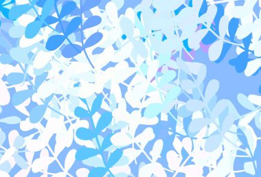 Açık mavi, yapraklı sarı vektör karalama düzeni. Soyut şablondaki karalamalarla dekoratif illüstrasyon. Ağ ve ambalaj için elle boyanmış tasarım.