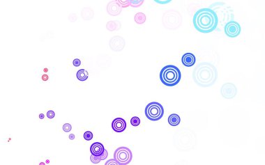 Açık mavi, daireli kırmızı vektör şablonu. Renkli su damlaları olan modern soyut çizimler. Güzel web siteleri için desen.