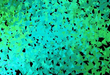 Koyu yeşil vektör arkaplan ve çokgen tarzı. Üçgen şekilli ışıltılı soyut çizimler. Bir cep telefonu için arka plan.