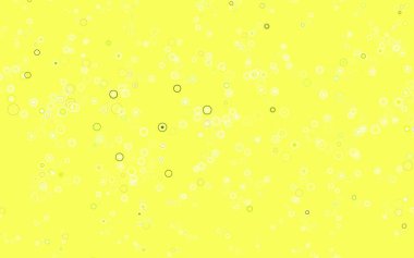 Açık yeşil, baloncuklu sarı vektör arkaplan. Renkli su damlaları olan modern soyut çizimler. Fütürist reklamlar ve kitapçıklar için şablon.