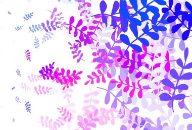 Açık mavi, kırmızı vektör yapraklı karalama şablonu. Yapraklar ve karalamalar ile soyut çizimler. İşiniz için en iyi tasarım..