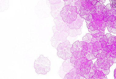 Hafif Mor vektör çizim şablonu yapraklarla. Çiçekli modern soyut illüstrasyon. Web sitesi yöneticileri ve tasarımları için desen.