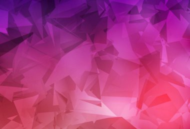 Koyu mor, kaotik poli şekilli pembe vektör şablonu. Soyut tarzda rengarenk gradyan şekilleri olan bir resim. Duvar kağıtları için zarif tasarım.