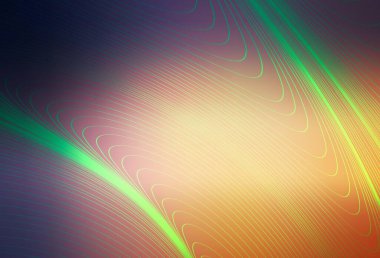 Açık pembe, kıvrımlı çizgileri olan sarı vektör şablonu. Değişken çizgileri olan renkli soyut çizimler. Markan için yeni kompozisyon.