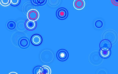 Açık mavi, baloncuklu kırmızı vektör arka planı. Bulanık yağmur damlaları olan soyut bir çizim. Duvar kağıtlarının dokusu için desen.