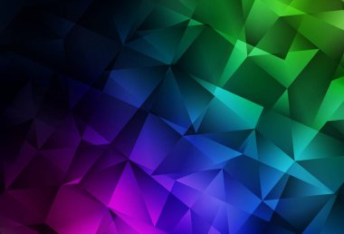 Koyu Çokrenkli vektör çokgen şablonu. Üçgenli modern soyut çizim. Cep telefonunun arka planının şablonu.