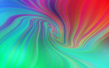 Açık yeşil, galaksi yıldızlı kırmızı vektör arka planı. Soyut şablonda gökyüzü yıldızlarıyla parlayan illüstrasyon. Astronomi web siteleri için desen.