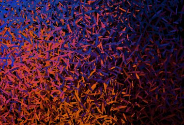 Koyu mavi, keskin çizgileri olan kırmızı vektör deseni. Renkli çubuklarla, soyut çizimler. Reklamlar, posterler, afişler için desen.