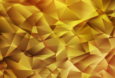 Koyu sarı vektör eğimli üçgen şablon. Origami tarzında gradyan ile geometrik çizim. Dizaynınız için üçgen desen.