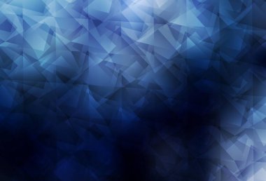 Koyu mavi üçgen mozaik şablon. Yarım ton şeklinde, üçgenli yaratıcı illüstrasyon. Web siteniz için çokgen tasarım.